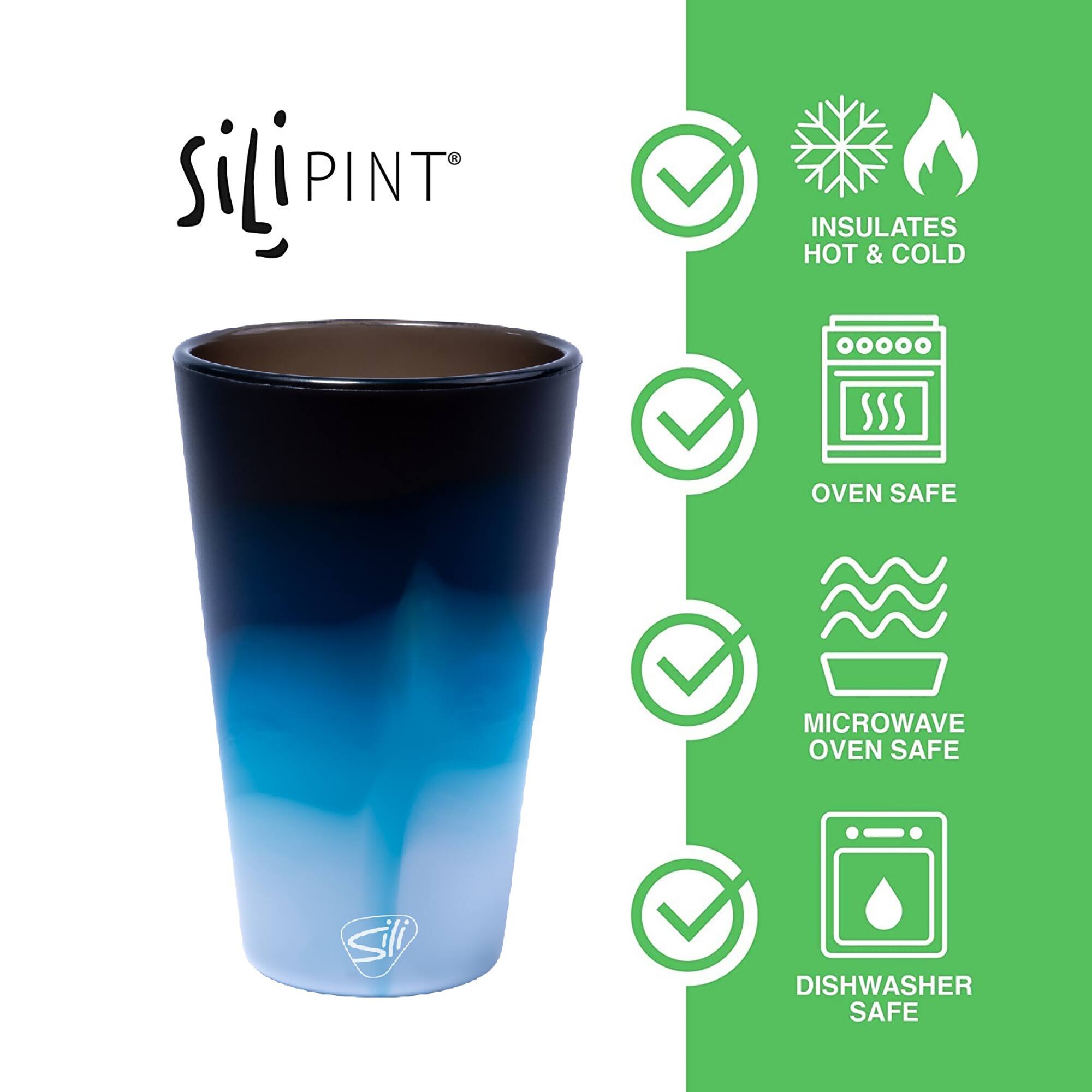 Silipint® 16oz. Aurora, Moon Beam, Desert Sun & Mountain Air Silicone Pint Glasses, 4ct.